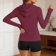 thumbnail image 4 of Zip Up Jackets Womens Athletic Lightweight 2026 Workout Hoodies Spring Shirt Fitted Gym Clothes with Pocket Wine 2XL, 4 of 7