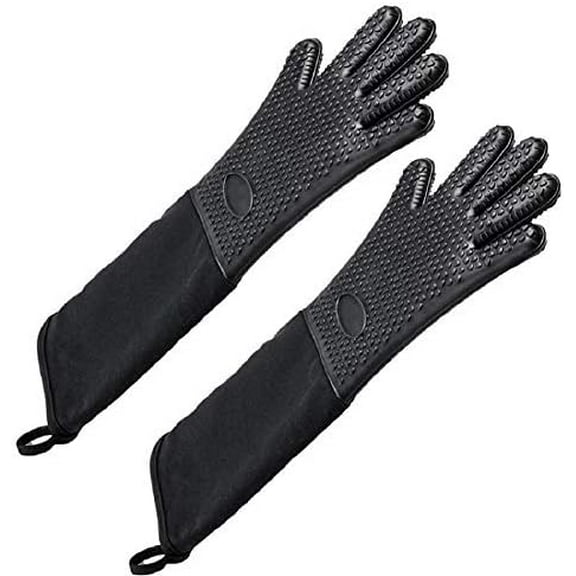 Extra Long Professional Silicone Oven Mitts with Quilted Liner, Durable Heat Resistant Oven Gloves, Heat Resistant Oven Gloves,1 Pair$$Home Decor, Kitchen, & Other
