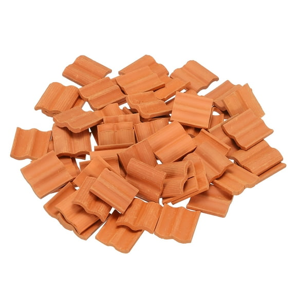 Unique Bargains Miniature Bricks Clay Mini Wall Brick for Model Building Red Pack of 60 Scale 1/12 20x19x2.5mm/0.79x0.75x0.1'