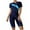 Blue, variant on Womens Rashguard Short Sleeve Swimsuit Zip Front One Piece Bathing Suit for Women Summer Sun Protection Swim Shirt UPF 50+