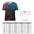 thumbnail image 2 of Mermaid Fish Scales Womens Tops Women's Fashion Casual Short Sleeve Flower Print Round Neck Pullover Top Blouse, 2 of 6