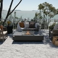 thumbnail image 6 of Elementi Plus Cannes Propane Fire Pit for Outside Outdoor Fire Pit Table Smokeless Firepit Concrete Rectangular Fire Table Patio Heater Fireplace 60000 BTUs - Dark Grey, 60 x 31.9 Inches, 6 of 10
