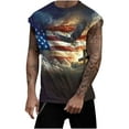 thumbnail image 2 of UVEASISHA Funny Workout Shirts for Men 4th of July Muscle Tank Tops Memorial Day Novelty Printed Sleeveless Shirt Summer Casual Gym Workout Tank Top Dark Gray XL, 2 of 5
