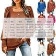 thumbnail image 4 of yillto Womens Square Neck Sweater Lightweight Knit Puff Long Sleeve Cute Loose Sweaters with Pockets, 4 of 5