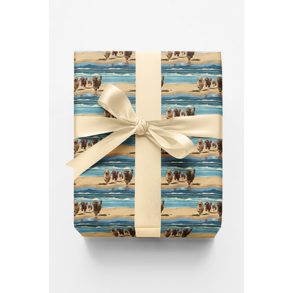 London Penny Premium Wrapping Paper - Seaside Doodle Dash