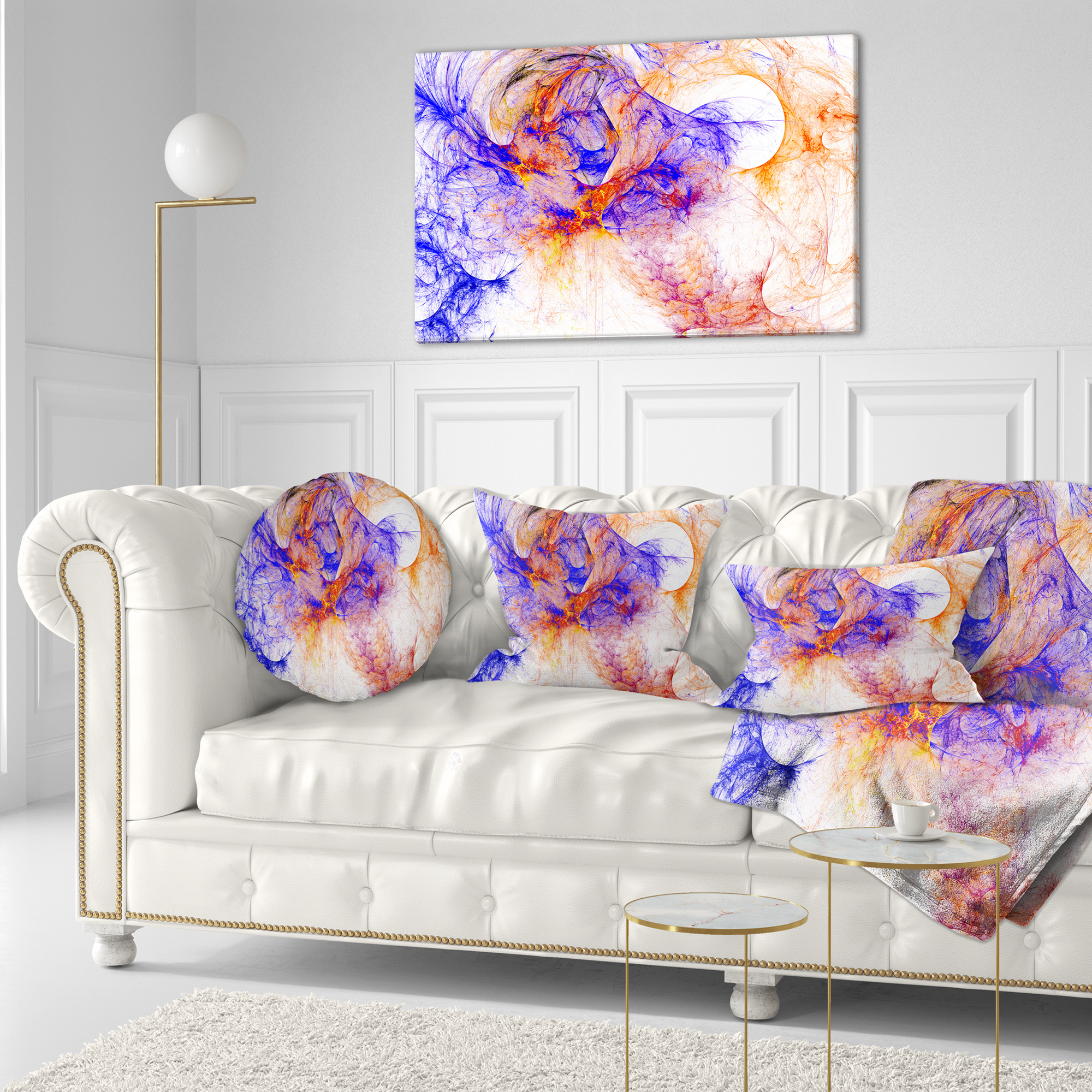 Designart Wings of Angels Blue - Abstract Throw Pillow - 12x20