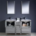 thumbnail image 4 of Fresca Torino 60" Gray Modern Double Sink Bathroom Vanity with Side Cabinet & Integrated Sinks, 4 of 5