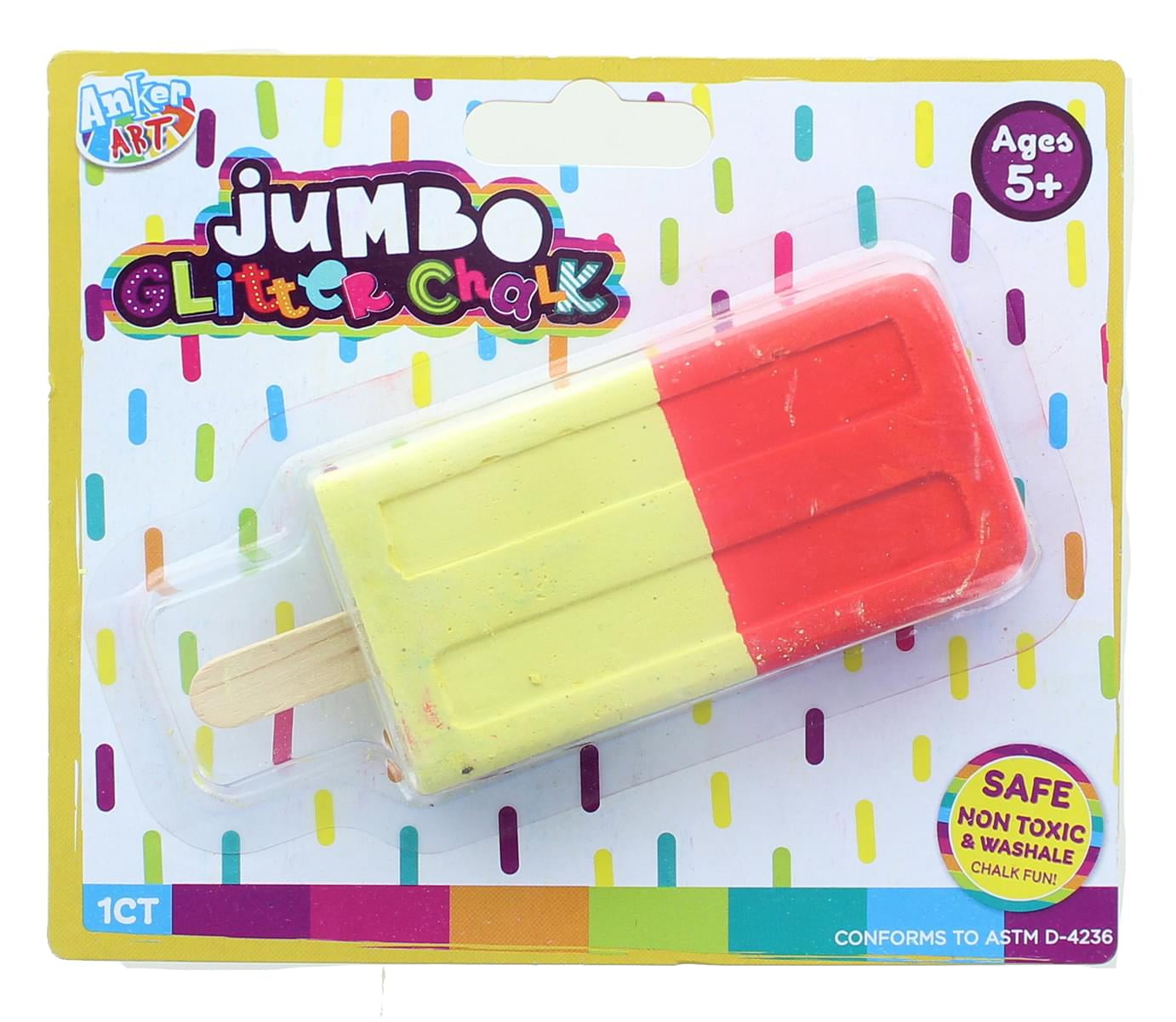 Jumbo Shaped Glitter Sidewalk Chalk Ice Pop