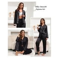 thumbnail image 3 of Silk Satin Pajamas for Women Set 2 Piece Silk Pjs Long Sleeve Top Cozy Sleepwear Silky Pajamas, 3 of 6