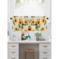 thumbnail image 5 of Valances for Windows Vintage Sunflower Rod Pocket Cafe Window Treatments Valance Curtains for Kitchen Bathroom Laundry Basement Windows 42"x18", 5 of 9