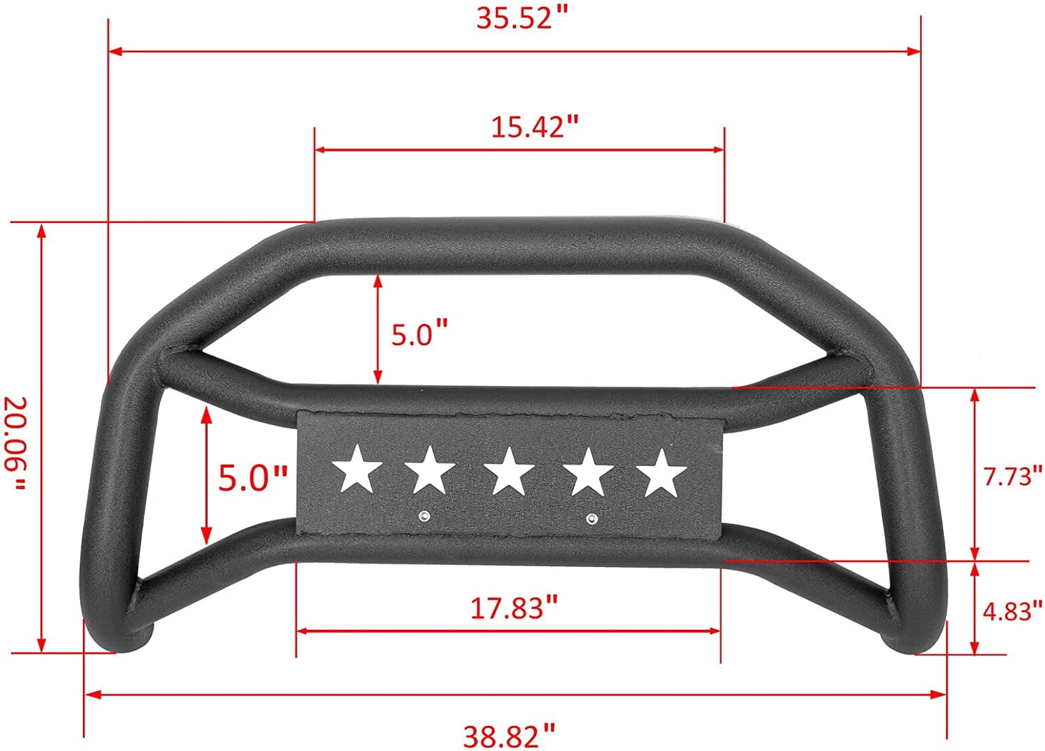 Kojem Bull Bar Fit for 2005-2023 Toyota Tacoma Pickup Truck Brush Push Front Bumper Guard