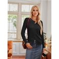 thumbnail image 3 of Women's Crew Neck Button Down Long Sleeve Cardigan Sweater, 3 of 7