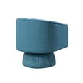 thumbnail image 4 of Swivel Accent Chair- Barrel Channel Stitched Velvet- Teal Blue, 4 of 10