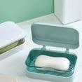 thumbnail image 5 of PPgejGEK Soap Stand with Drainage, Portable Bathroom and Kitchen Soap Dish Holder, 13.2x8x5cm/5.20x3.15x1.97in, Plastic Soap Box in Pink White Blue, 5 of 6