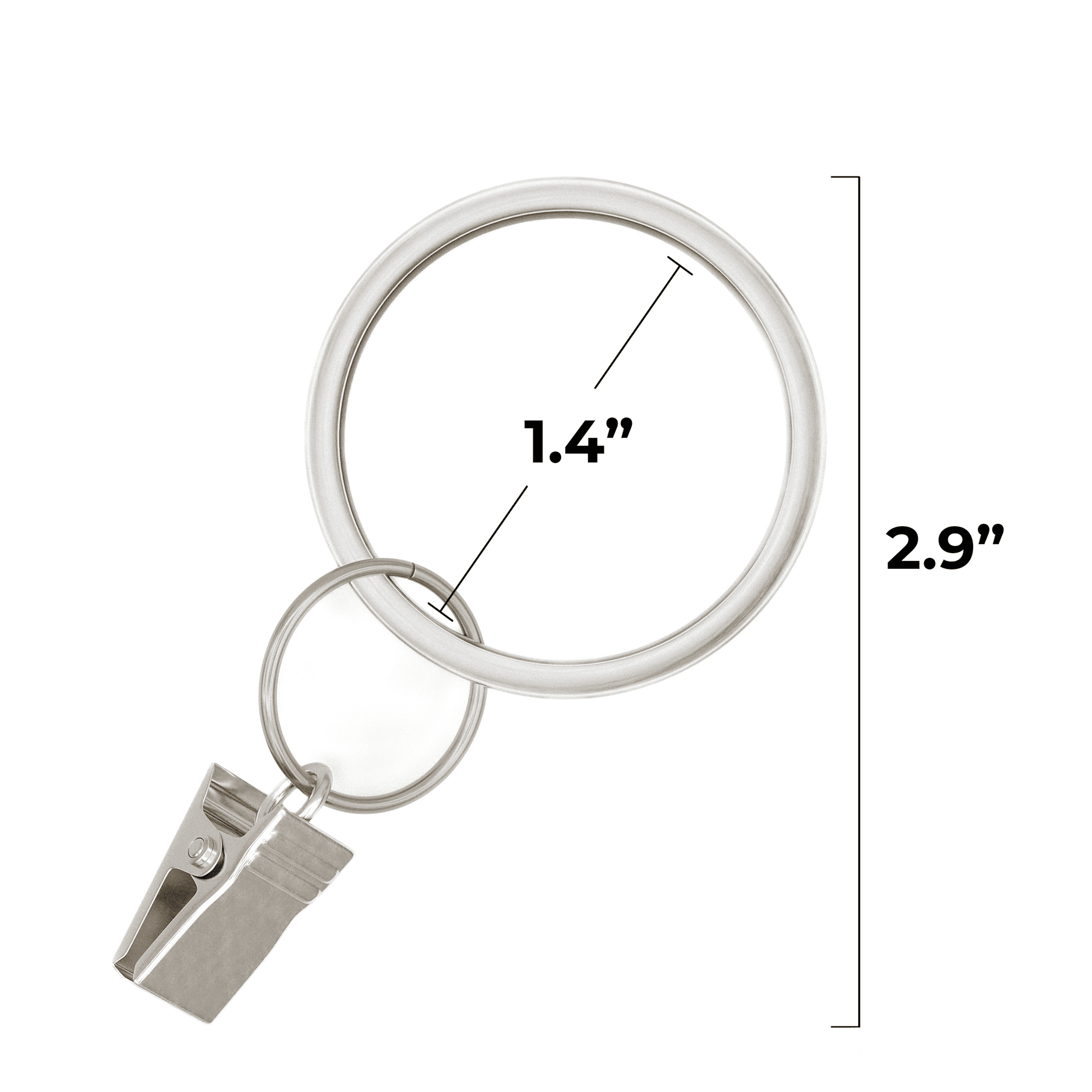 Better Homes & Gardens Plated Brushed Nickel Curtain Clip Rings (7 Pack)