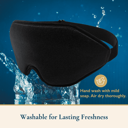 ComfiTime 3D Sleep Mask for Women, Men & Kids, 100% Blackout Weighted Eye Mask for Sleeping , Memory Foam Sleeping Eye Covers for Adult, Contour Blindfold Eye Blinder, Night Mask w/ Nose Baffle,Black