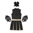 thumbnail image 5 of iixpin Cheer Leader Costume for Girls Sports Dress Outfit 6-16 Years Cheerleading Uniform Performance Dancewear A Black 12, 5 of 6