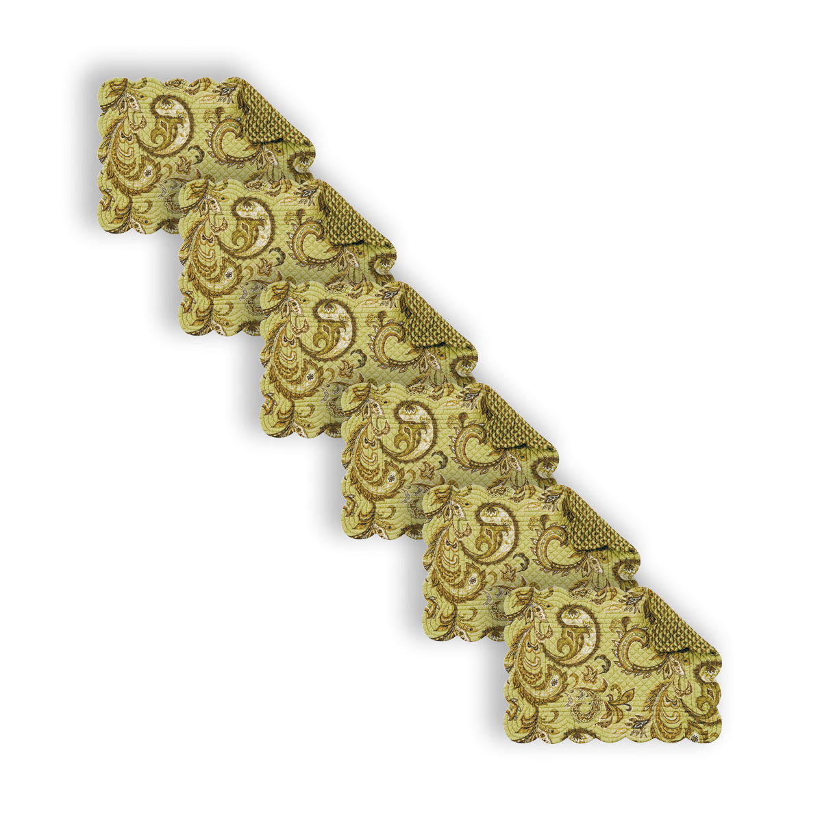 C&F Home Modesto Cotton Quilted Oblong Rectangular Placemat Set of 6