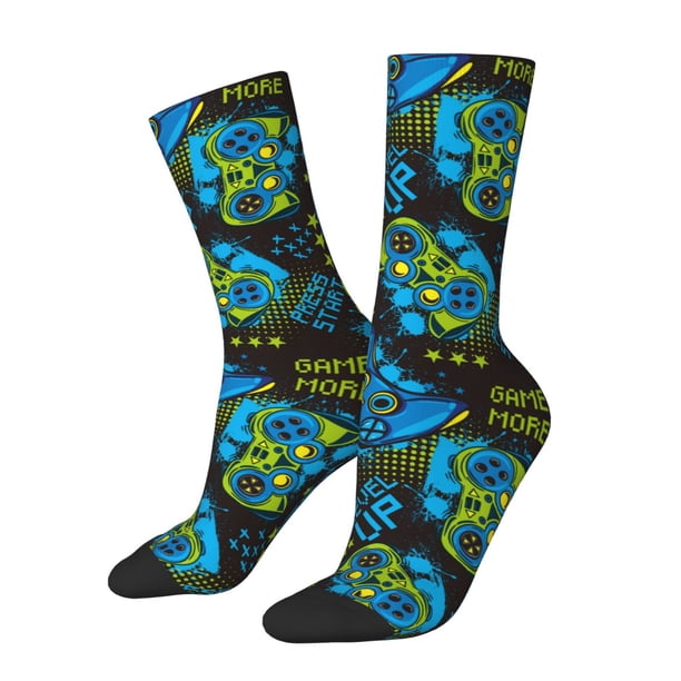 Balery Play Game Calcetas Largas con Estampado para Hombre y Mujer – Suaves y Transpirables, Talla Única (US 5-11)