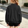 thumbnail image 5 of Spazoro Girls Hoodless Sweatshirts with Pockets, Fleece Lined Regular Fit Ribbed Collar Solid Color Long Sleeve Button Snap Jacket Tops for Kids Black Size 8-9, 5 of 8