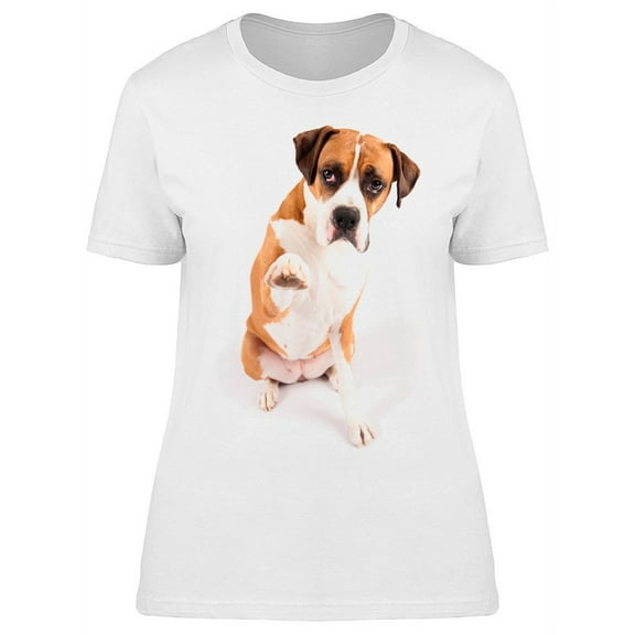 Boxer Dog Giving High Five T-Shirt Women -Image by Shutterstock, Female Large