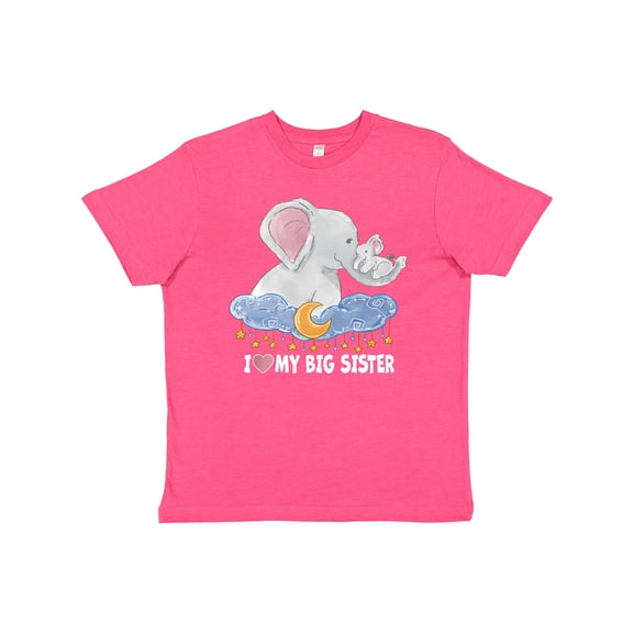 Inktastic I Love My Big Sister Cute Elephants with Moon and Stars Youth T-Shirt