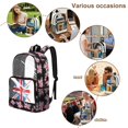 thumbnail image 5 of ZIATUBLES Clear Backpack, Heavy Duty Fabric & PVC Transparent Bookbag with Union Jack Graffiti Print, Large Capacity See Through Backpack for School College Work Travel Security, 5 of 7