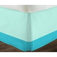 thumbnail image 3 of D.N.G. BEDDINGS 1 Piece Split Corner Two Tone Tailored Bed Skirt, Queen Size 8 Inch Deep Pocket, 800 Thread Count, 100% Egyptian Cotton, Solid Aqua Blue/Turquoise Blue Color., 3 of 3
