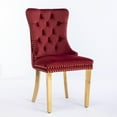 thumbnail image 3 of , Modern, High-end Tufted Solid Wood Contemporary Velvet Upholstered Dining Chair with Golden Stainless Steel Plating Legs,Nailhead Trim,Set of 2,Gold, SW1601GL, 3 of 18