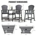 Tall Adirondack Chairs Set of 2，HDPE Outdoor Adirondack Barstools with