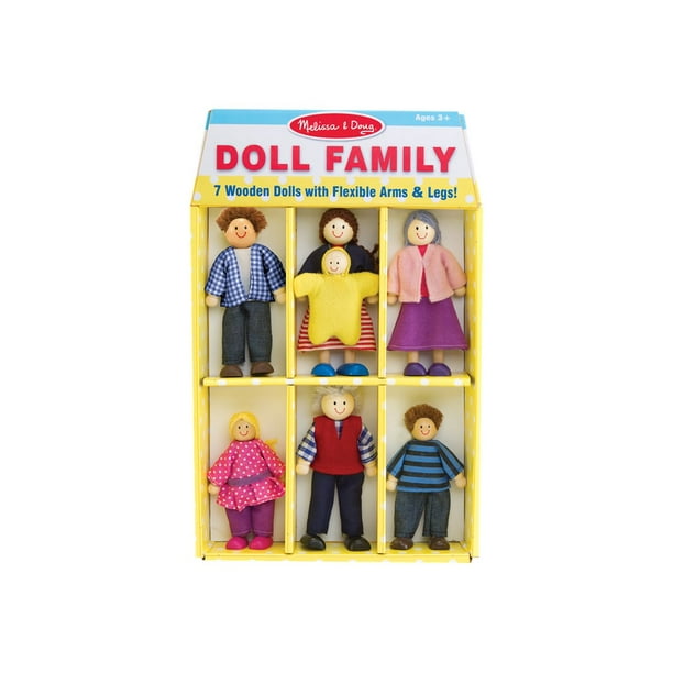 Melissa and doug wooden on sale dolls