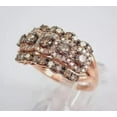 thumbnail image 2 of Sparkle Jewels Women's Brown & White CZ Cluster Ring Set in Rose Gold Finish Vintage-Inspired Bridal or Fashion Jewelry, 2 of 5
