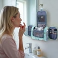 thumbnail image 4 of Large Hanging Toiletry Bag Travel Cosmetic Makeup Organizer Water-Resistant Shower Bathroom Bag for Women and Men, Sky Blue Flower, 4 of 7