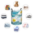 thumbnail image 6 of Goofa Daisy Flowers Printed Circular Hamper,Laundry Basket with Handles,Storage Baskets Foldable,Large Capacity Laundry Hamper-, 6 of 8