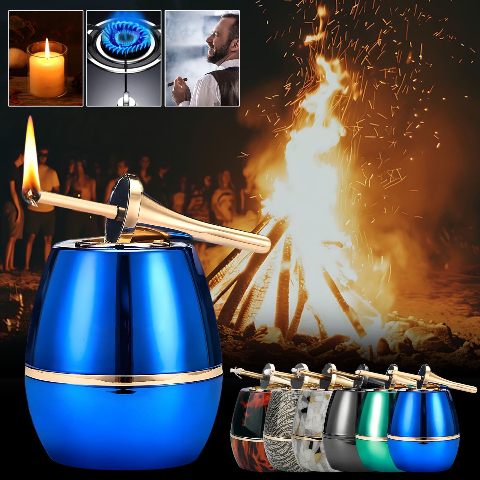 Uutvmp Ten Thousand Match Lighter, The Forever Lighter, Matchstick Fire Starter Kerosene Refillable Lighter, Chargeable Electronic Lighter Great Gift for Father Husband Boyfriend