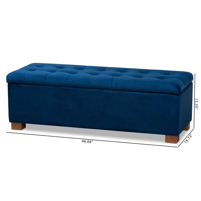 Baxton Studio Roanoke Modern and Contemporary Navy Blue Velvet
