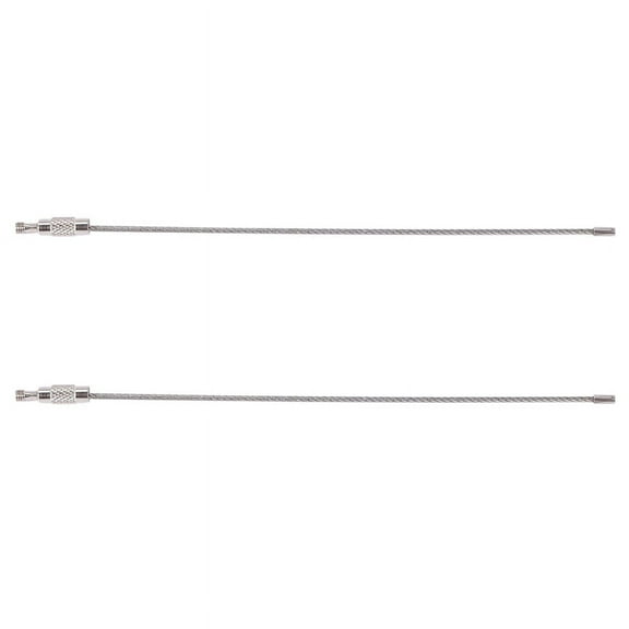 2024 TOP! 2Pcs Stainless Steel Screw Locking Wire Keychain Cable Key Rings Outdoor Accessory