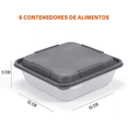 thumbnail image 4 of Contenedor Alimentos Con Tapa Recipientes Plástico 6 pz, 4 of 5