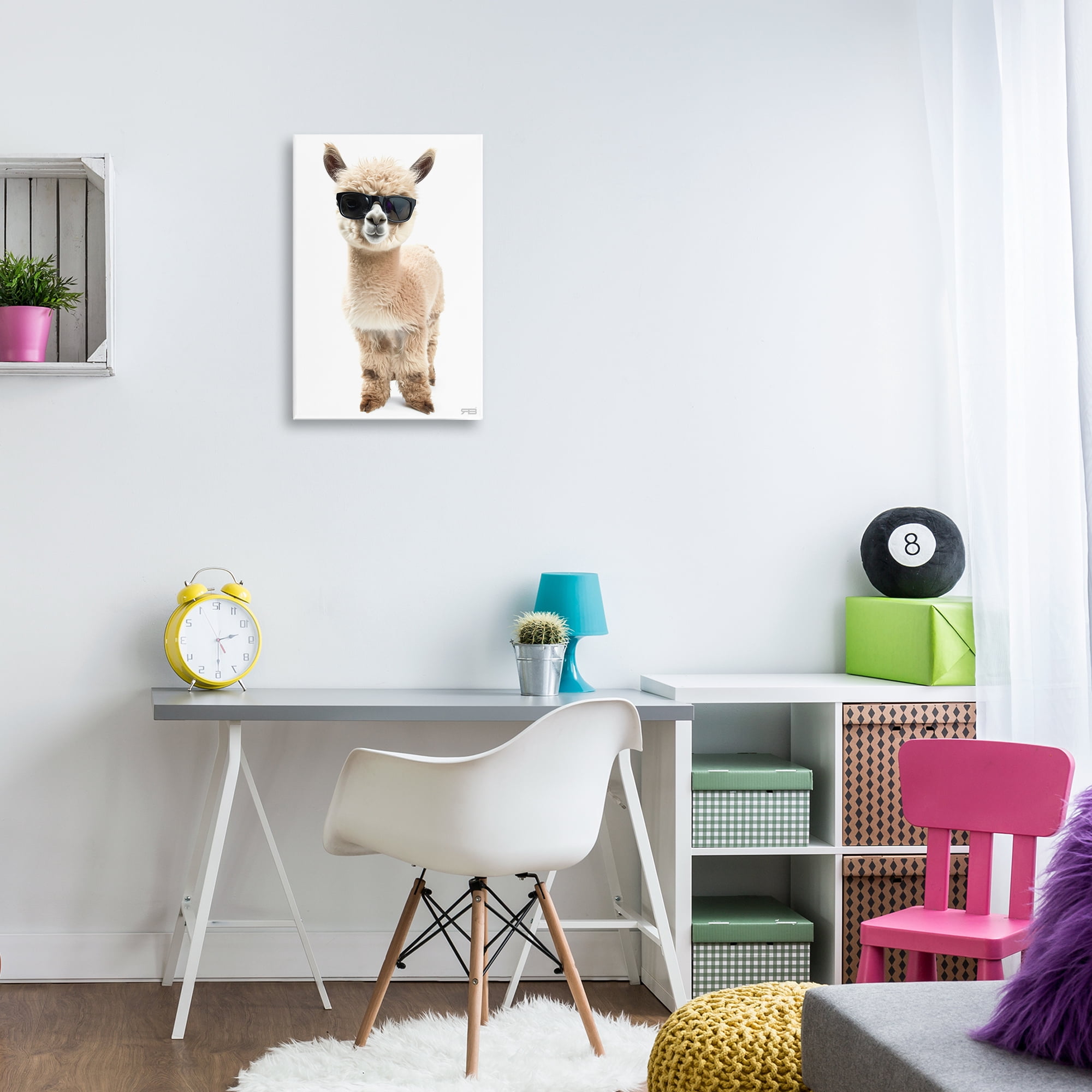 Stupell Industries Cool Alpaca & Glasses Animals & Insects Painting Gallery Wrapped Canvas Art Print Wall Art, 16 x 24