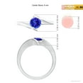 thumbnail image 5 of ANGARA Natural Bar-Set Solitaire Round Tanzanite Bypass Ring in 925 Sterling Silver for Women (Size-6mm) | December Birthstone, Birthday, Anniversary, Jewelry Gift for Women | Natural Tanzanite Ring, 5 of 9