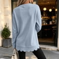 thumbnail image 5 of Women's Long Sleeve Tops Zeliretfy Womens Oversized Crewneck Sweatshirts Scalloped Casual Pullover Tops Long Sleeve Relaxed Loose Fit Lightweight Loungewear Athletic Daily Trendy Fall Outfits, 5 of 8