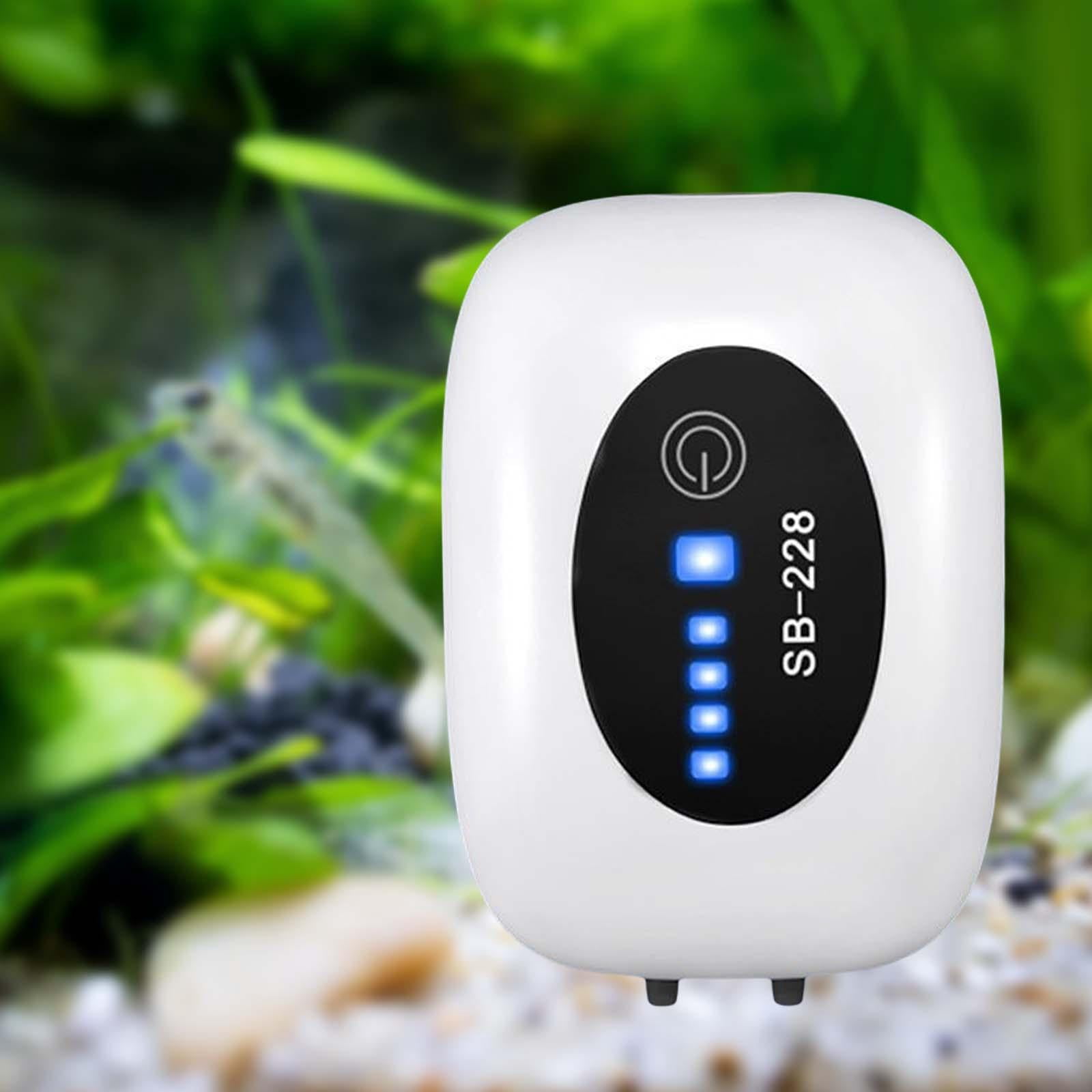 Aquarium Air Pump USB, Quiet Aerator for Fish Tank, Portable Bubbling Compact, Aquarium Fish tank Pump for Freshwater, Fishing Breeder Box Double Hole