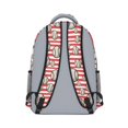 thumbnail image 3 of Baseballs and Stripes Red White Backpack for School, Cute School Bag with Adjustable Shoulder Straps and Padded Back, 15.3"x11"x6.7", 3 of 5