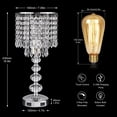 thumbnail image 2 of Acaxin Crystal Table Lamps for Bedroom Nightstand - Touch Bedside Lamps with Two USB Charging Ports Silver, 3 Way Dimmable Small Glam Lamp for Girls, Night Stand Lamp for Living Room, 2 of 7
