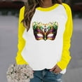 thumbnail image 5 of Byworldtasic Mardi Gras Long-Sleeve T-Shirt for Women Plus Size Raglan Sleeve Carnival Graphic Top, 5 of 6