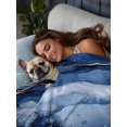thumbnail image 3 of Marble Blue Flat Sheets Only Twin XL Size, Soft Breathable Bed Top Sheets for Mattress, Modern Gradient Gold Waves Nature Cracked Luxury Bedding Flat Sheets for Home Hotel Bedroom Bed Protection, 3 of 9