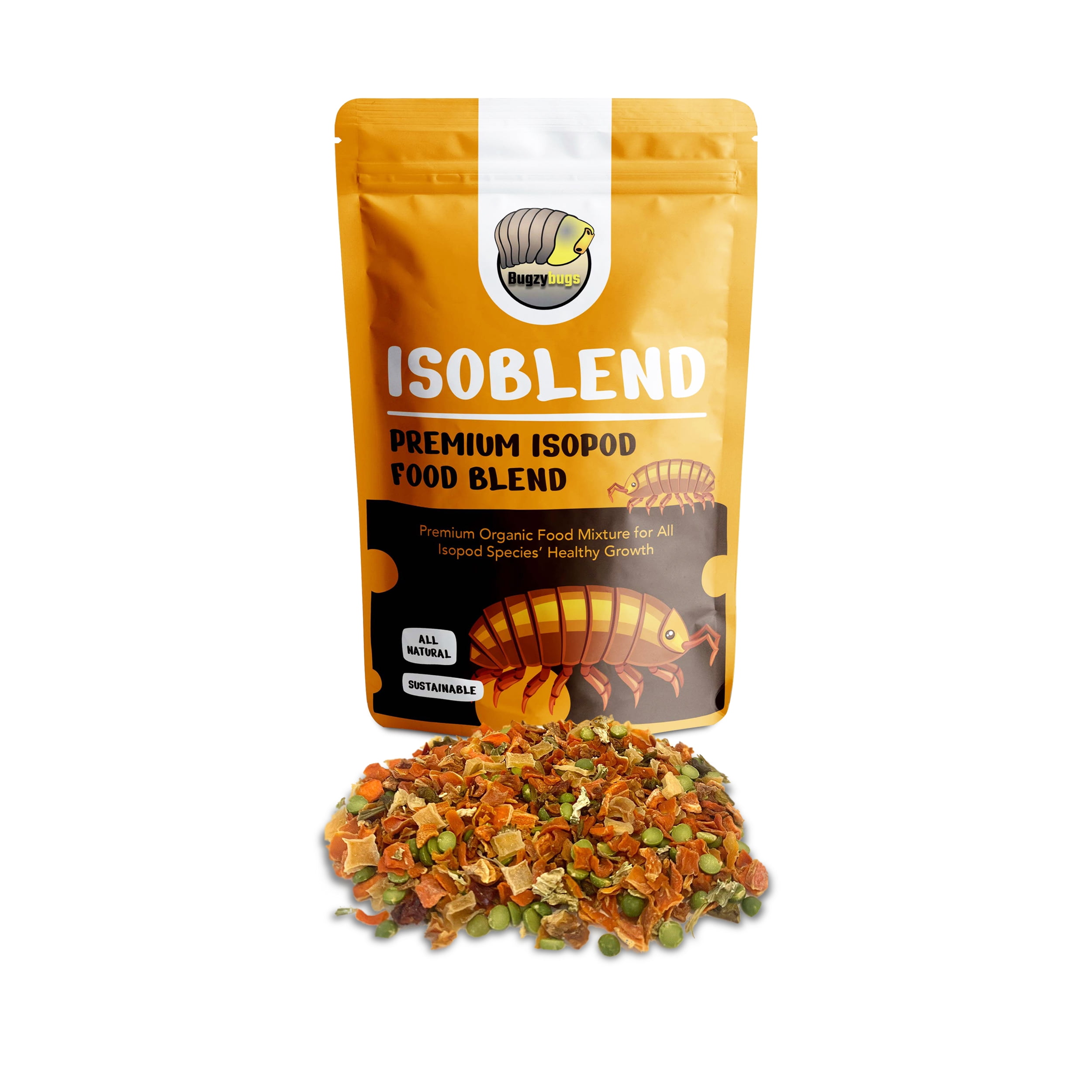 BugzyBugs Isocare Premium Dry Food Mix for Insects, Reptiles, Isopods and Invertebrates Bundle of 3