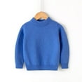 thumbnail image 2 of LYHaoo Boys and Girls' Uniform Cotton Crew-Neck Sweaters Long Sleeve Pullover Knit Sweaters 6-7 Years(Blue), 2 of 3