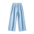 thumbnail image 7 of Girls Corduroy Sweatpants with Pockets Baggy Fall Winter Casual Elastic Waist Kids Active Pants Blue 8, 7 of 7