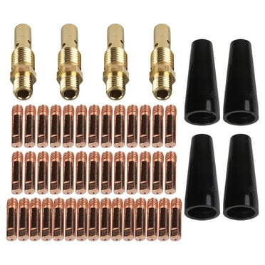 48Pcs Flux Core Gasless Nozzle Tips Kit, 0.035" Contact Tips Gasless Diffusers